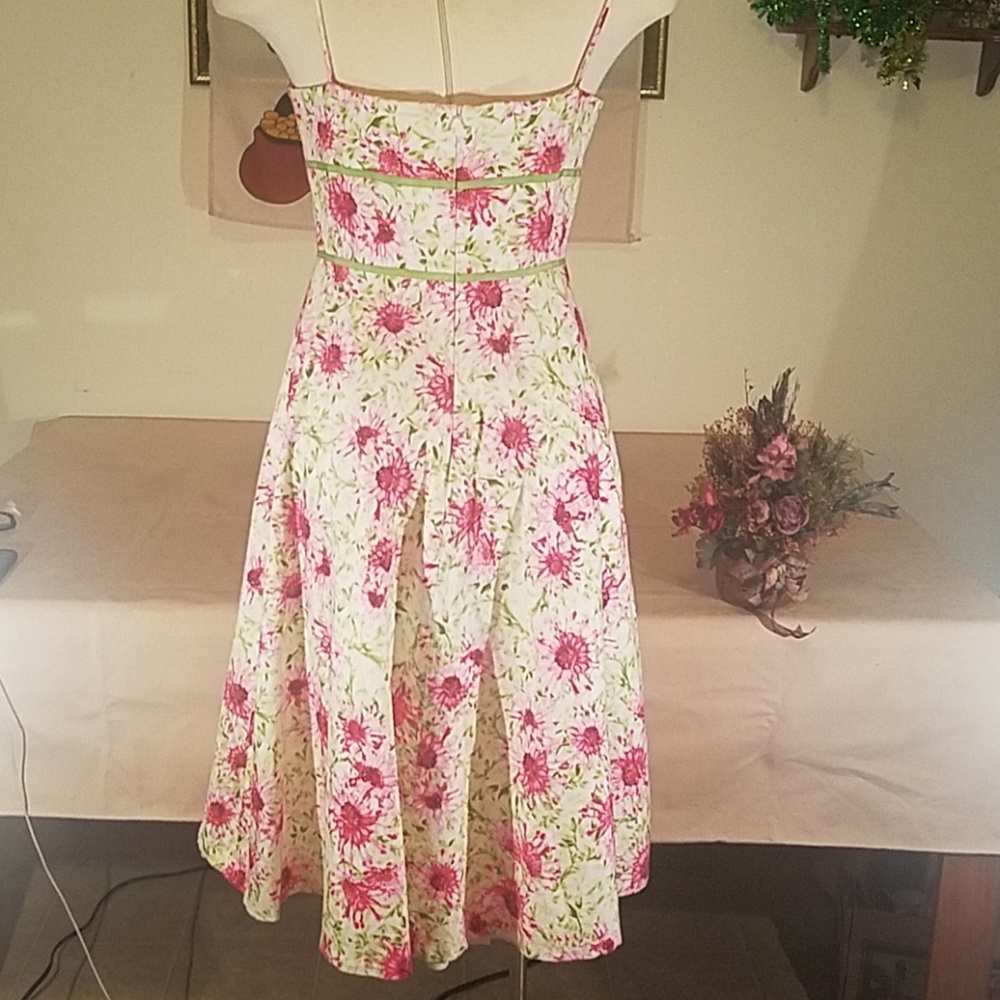 Carmen Marc Valvo Spaghetti Strap Empire Waist Dress - Picture 3 of 9